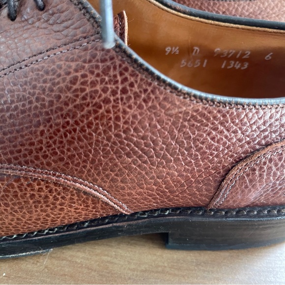 Allen Edmonds Canton Tan Pebble Oxfords USA Mens 9.5 D - Picture 9 of 13
